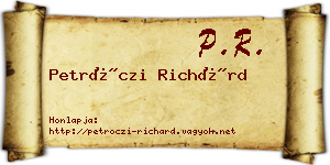 Petróczi Richárd névjegykártya